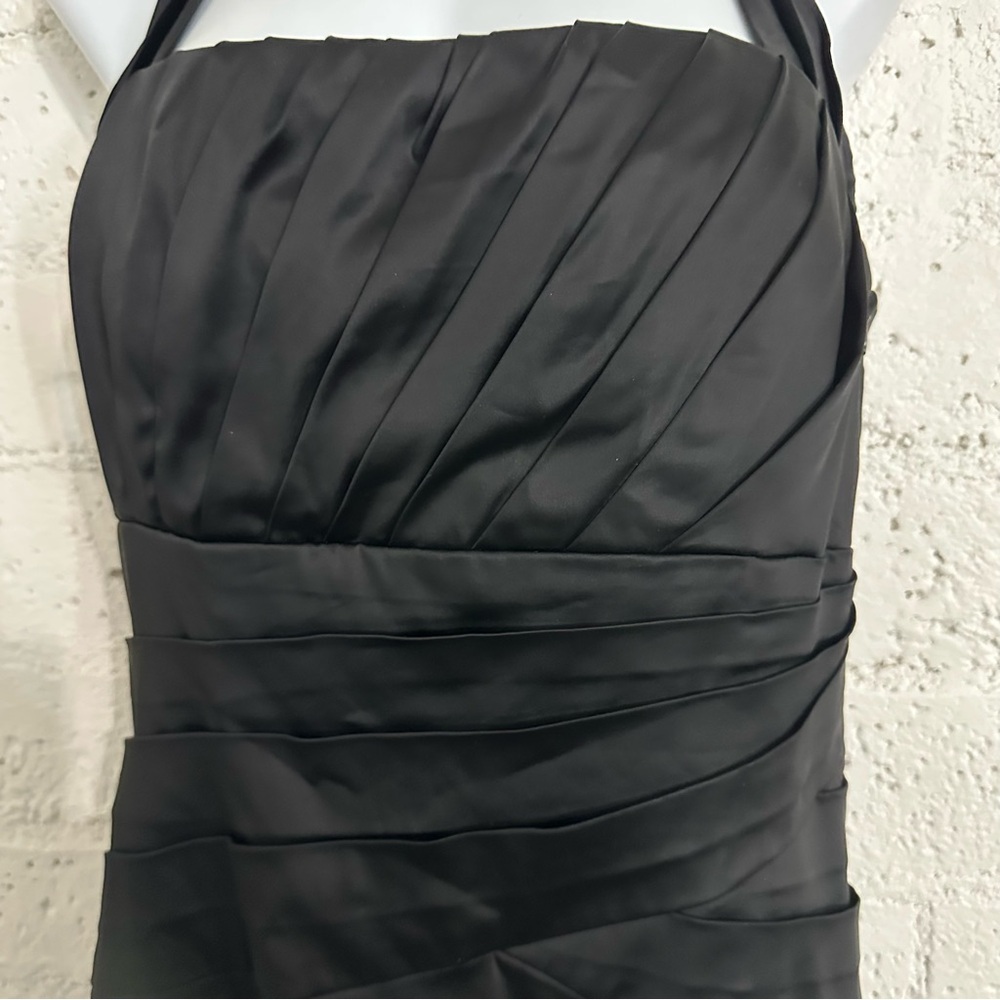 White House Black Market Womens Dress 12 Black Halter LBD Cocktail Party BC9 - Picture 4 of 5